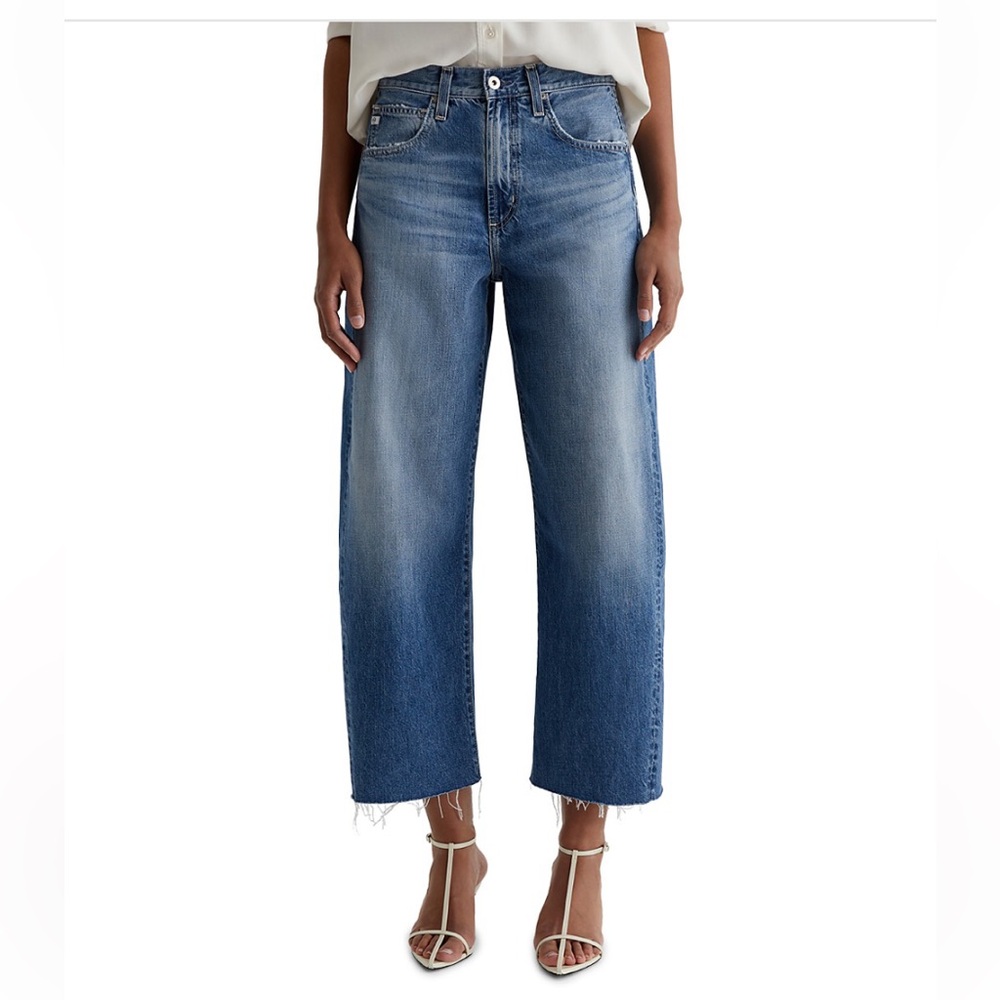 AG Hattie High Rise Crop Barrel Leg Jeans in Gemini Size 28